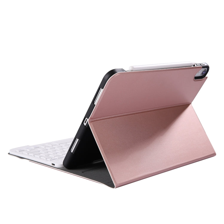 A11B Bluetooth 3.0 Ultra-thin ABS Detachable Bluetooth Keyboard Leather Tablet Case for iPad Pro 11 inch （2018）, with Pen Slot & Holder (Rose Gold) - For iPad Pro by buy2fix | Online Shopping UK | buy2fix