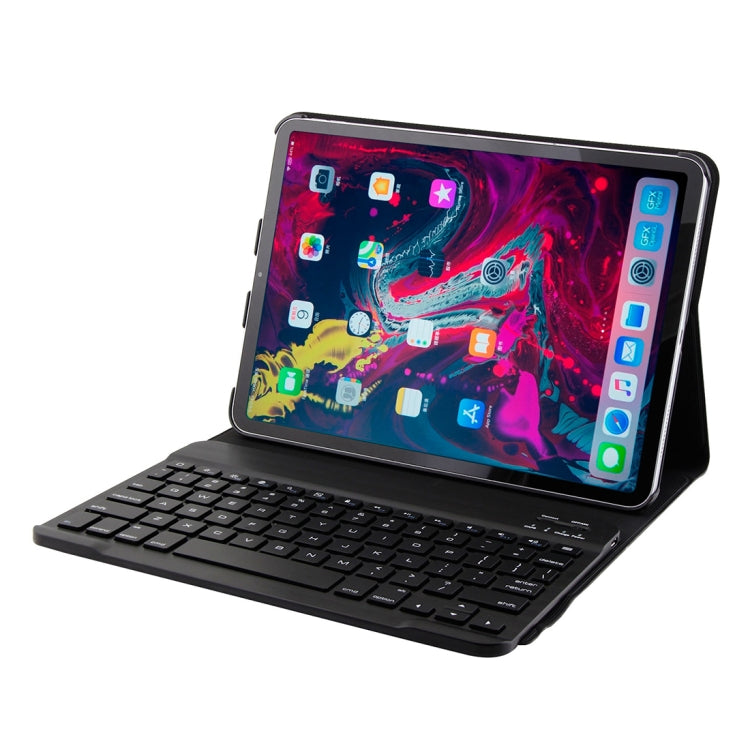 1130B Detachable Bluetooth 3.0 ABS Brushed Texture Keyboard + Lambskin Texture Leather Tablet Case for iPad Pro 11 inch (2018), with Three-gear Adjustment / Magnetic / Sleep Function(Black) - For iPad Pro by buy2fix | Online Shopping UK | buy2fix