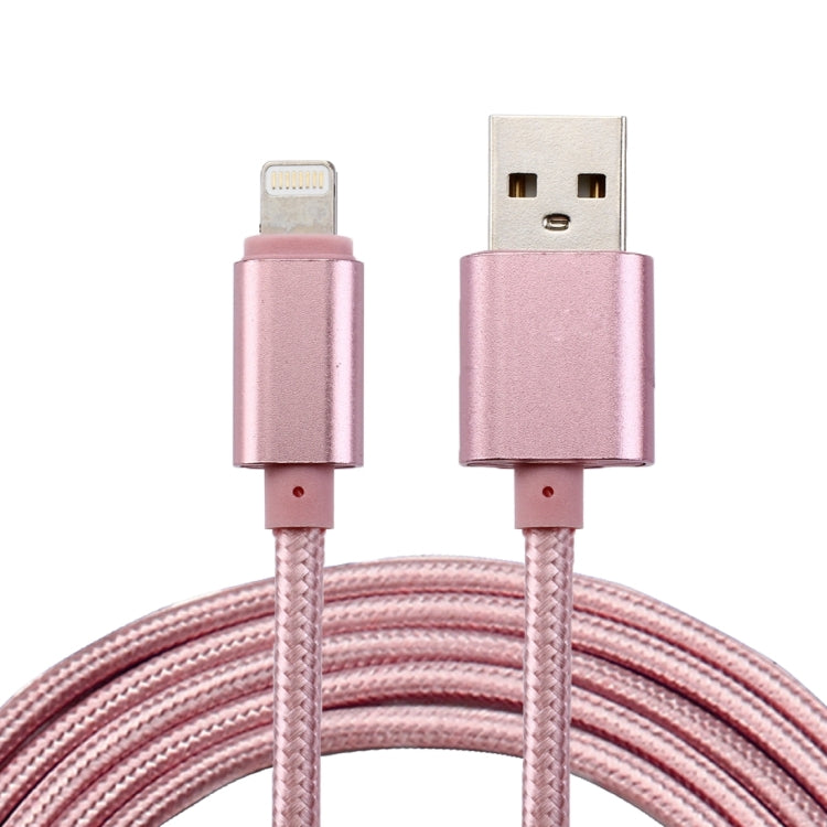 2m Woven Style Metal Head 84 Cores 8 Pin to USB 2.0 Data / Charger Cable(Rose Gold) - Normal Style Cable by buy2fix | Online Shopping UK | buy2fix