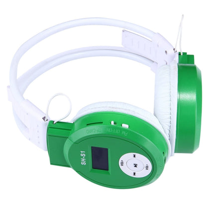 SH-S1 Folding Stereo HiFi Wireless Sports Headphone Headset with LCD Screen to Display Track Information & SD / TF Card, For Smart Phones & iPad & Laptop & Notebook & MP3 or Other Audio Devices(Green) - Headset & Headphone by buy2fix | Online Shopping UK | buy2fix