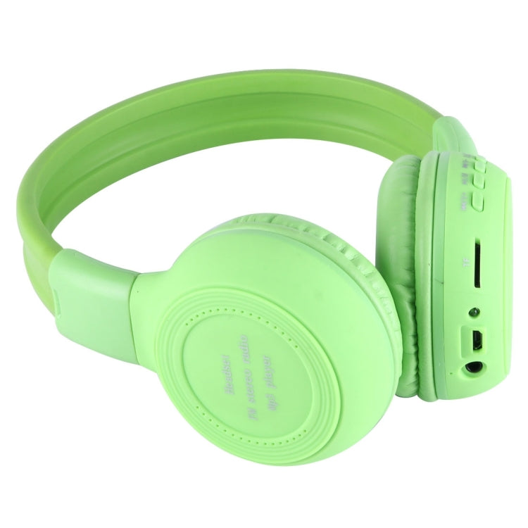 BS-N65 Headband Folding Stereo HiFi Wireless Headphone Headset with LCD Screen & TF Card Slot & LED Indicator Light & FM Function(Green) - Headset & Headphone by buy2fix | Online Shopping UK | buy2fix