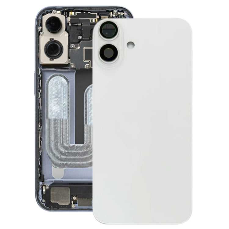 For iPhone 16 Battery Back Cover with Camera Lens Cover(White) -  by buy2fix | Online Shopping UK | buy2fix