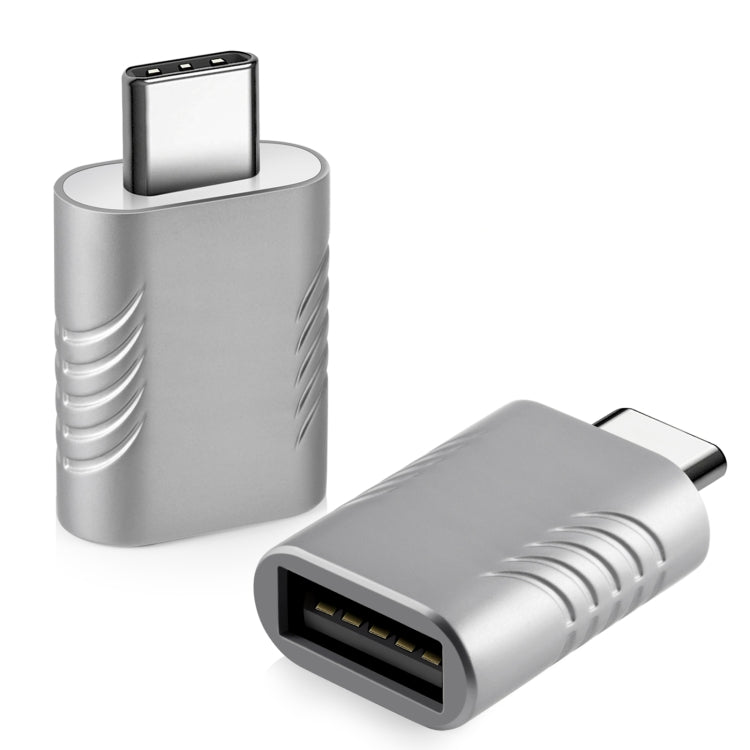 2 PCS SBT-148 USB-C / Type-C Male to USB 3.0 Female Zinc Alloy Adapter(Space Silver) - Converter & Adapter by buy2fix | Online Shopping UK | buy2fix