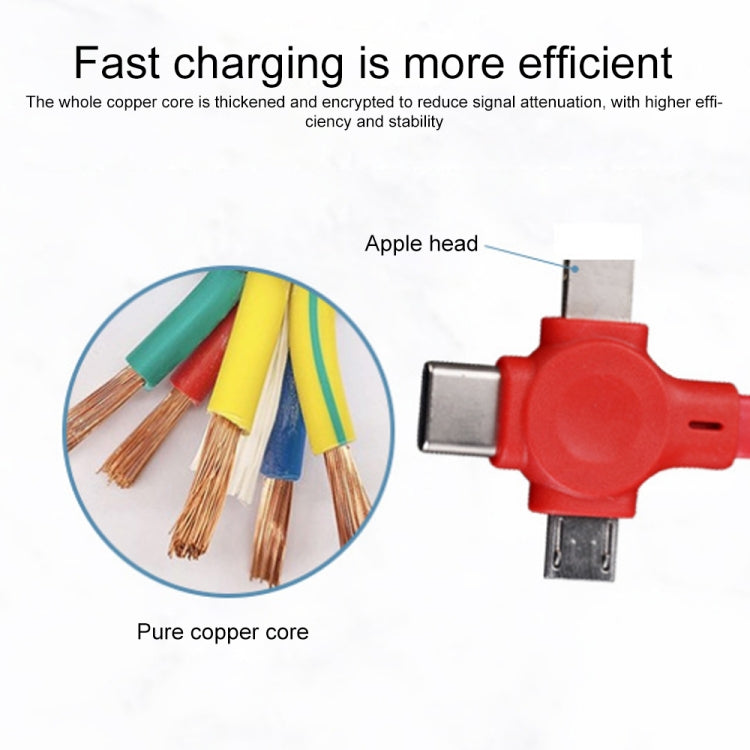 019-1 3 in 1 USB to 8 Pin + Micro USB + USB-C / Type-C Macaron Telescopic Data Cable with Storage Slot & Bracket, Cable Length: 1m (Blue) - Multifunction Cable by buy2fix | Online Shopping UK | buy2fix