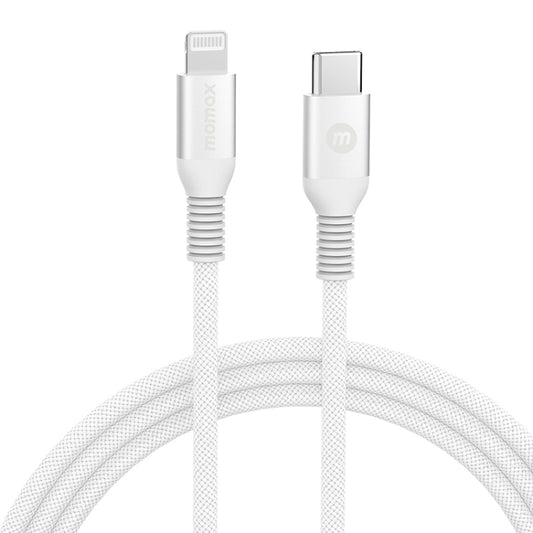 MOMAX DL51D Type-C / USB-C to 8 Pin PD Braided Fast Charging Cable, Length: 1.2m (White) - Normal Style Cable by MOMAX | Online Shopping UK | buy2fix
