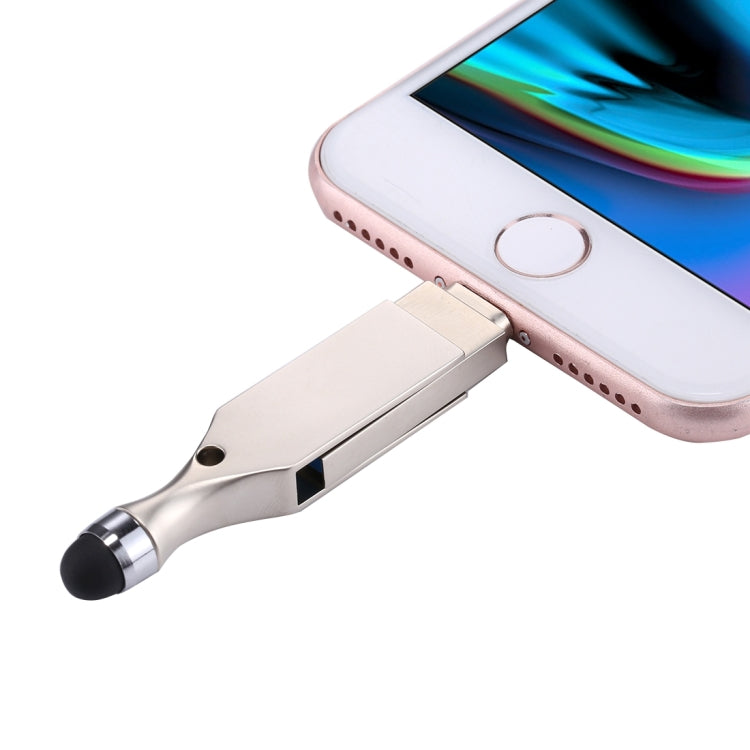 RQW-10E 2 in 1 USB 2.0 & 8 Pin 64GB Flash Drive with Stylus Pen, for iPhone & iPad & iPod & Most Android Smartphones & PC Computer - U Disk & Card Reader by buy2fix | Online Shopping UK | buy2fix