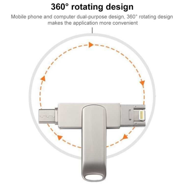 RQW-10X 3 in 1 USB 2.0 & 8 Pin & USB-C / Type-C 32GB Flash Drive, for iPhone & iPad & iPod & Most Android Smartphones & PC Computer - U Disk & Card Reader by buy2fix | Online Shopping UK | buy2fix