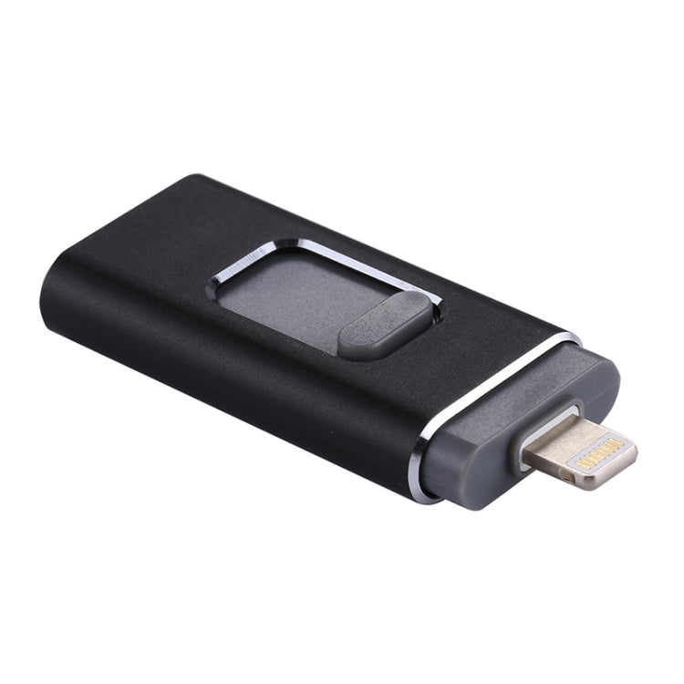 easyflash RQW-01B 3 in 1 USB 2.0 & 8 Pin & Micro USB 128GB Flash Drive(Black) - U Disk & Card Reader by buy2fix | Online Shopping UK | buy2fix