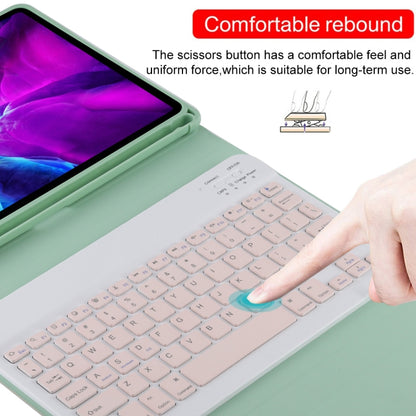 TG11B Detachable Bluetooth Pink Keyboard + Microfiber Leather Tablet Case for iPad Pro 11 inch (2020), with Pen Slot & Holder (Green) - For iPad Pro by buy2fix | Online Shopping UK | buy2fix