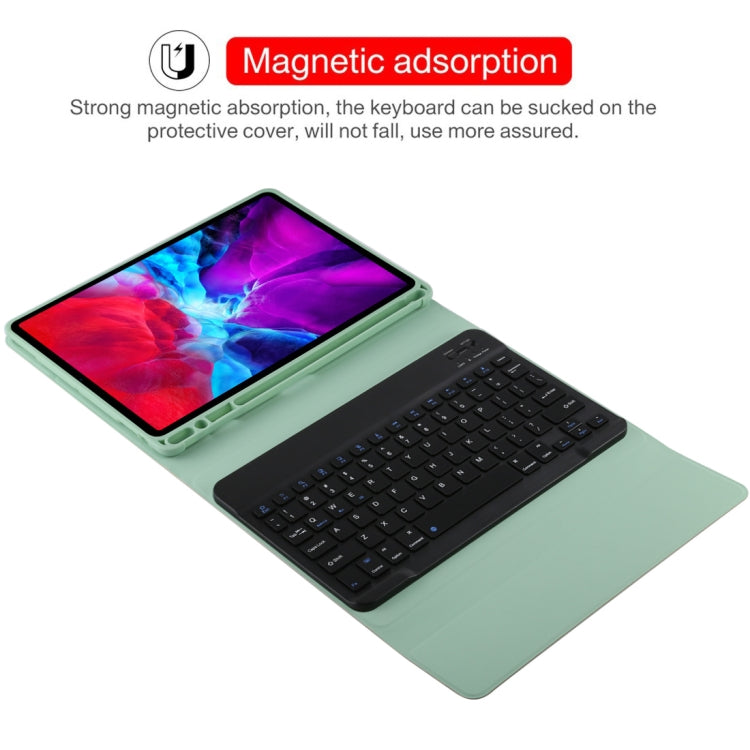 TG11B Detachable Bluetooth Black Keyboard + Microfiber Leather Tablet Case for iPad Pro 11 inch (2020), with Pen Slot & Holder (Green) - For iPad Pro by buy2fix | Online Shopping UK | buy2fix