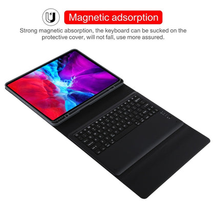 T129 Detachable Bluetooth Black Keyboard Microfiber Leather Tablet Case for iPad Pro 12.9 inch (2020), with Holder (Black) - For iPad Pro by buy2fix | Online Shopping UK | buy2fix