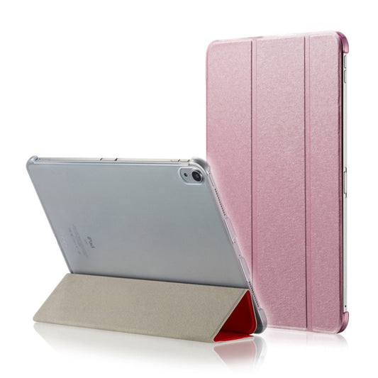 Silk Texture Horizontal Flip Magnetic PU Leather Case for iPad Air 13 2024 / iPad Pro 12.9 inch (2018), with Three-folding Holder & Sleep / Wake-up Function(Pink) - iPad Pro 11 (2018) Cases by buy2fix | Online Shopping UK | buy2fix