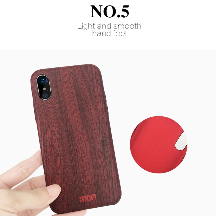 For iPhone X MOFI Element Series Wood Texture Soft Protective Back Cover Case(Wine Red) - More iPhone Cases by MOFI | Online Shopping UK | buy2fix