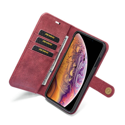 For iPhone XS Max DG.MING Crazy Horse Texture Flip Detachable Magnetic Leather Case with Holder & Card Slots & Wallet (Red) - More iPhone Cases by DG.MING | Online Shopping UK | buy2fix