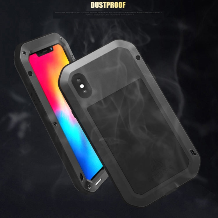 For iPhone XS Max LOVE MEI Powerful Dustproof Shockproof Anti-slip Metal + Silicone Combination Case(Black) - More iPhone Cases by LOVE MEI | Online Shopping UK | buy2fix