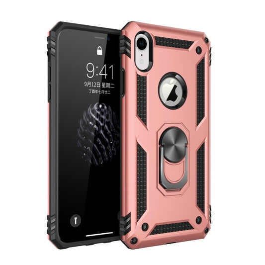 For iPhone XR Armor Shockproof TPU + PC Protective Case with 360 Degree Rotation Holder (Rose Gold) - More iPhone Cases by buy2fix | Online Shopping UK | buy2fix