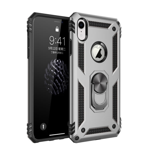 For iPhone XR Armor Shockproof TPU + PC Protective Case with 360 Degree Rotation Holder (Silver) - More iPhone Cases by buy2fix | Online Shopping UK | buy2fix