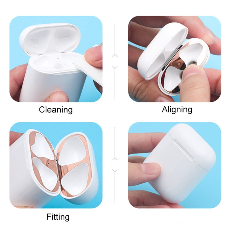 Metal Dustproof Sticker for Apple AirPods 2 (Wireless Charging)(Silver) - Protective Sticker by buy2fix | Online Shopping UK | buy2fix