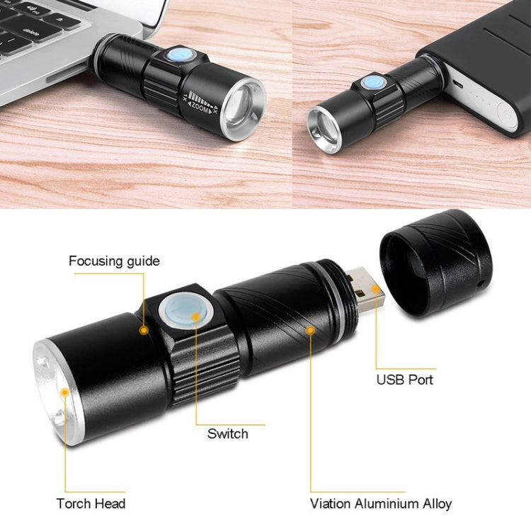 Ultra Bright Rechargeable LED Torch Flashlight - LED Flashlight by buy2fix | Online Shopping UK | buy2fix