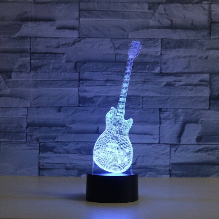 Guitar Shape 3D Colorful LED Vision Light Table Lamp, Crack Touch Version - Novelty Lighting by buy2fix | Online Shopping UK | buy2fix