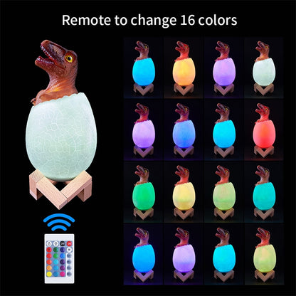 Raptor Shape Creative Touch 3D Decorative Night Light, 16-color Patting Remote Control Version - Night Lights by buy2fix | Online Shopping UK | buy2fix