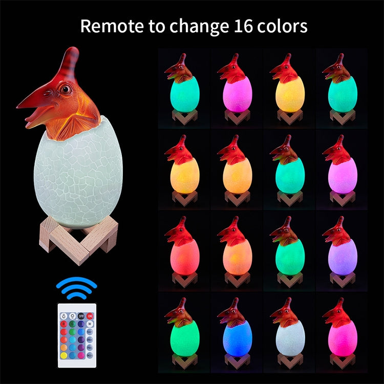 Pterosaur Shape Creative Touch 3D Decorative Night Light, 16-color Patting Remote Control Version - Night Lights by buy2fix | Online Shopping UK | buy2fix