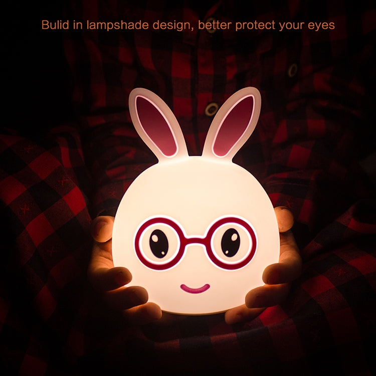 Happy Rabbit Creative Touch 3D LED Decorative Night Light, USB Charging Version (Pink) - Night Lights by buy2fix | Online Shopping UK | buy2fix