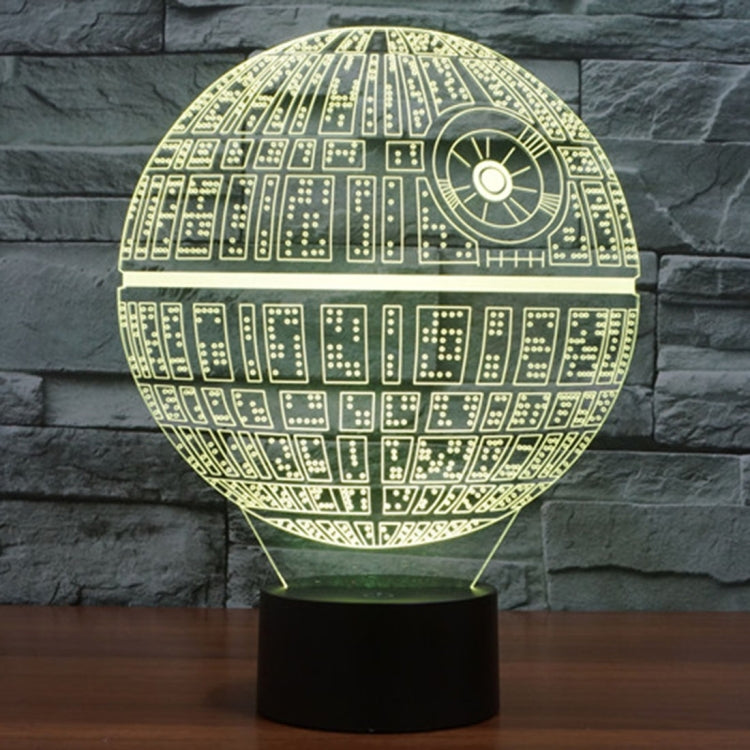 Death Star Style 3D Touch Switch Control LED Light , 7 Colour Discoloration Creative Visual Stereo Lamp Desk Lamp Night Light - Novelty Lighting by buy2fix | Online Shopping UK | buy2fix