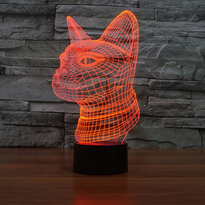 Side Face Cat Style 3D Touch Switch Control LED Light , 7 Color Discoloration Creative Visual Stereo Lamp Desk Lamp Night Light - Novelty Lighting by buy2fix | Online Shopping UK | buy2fix