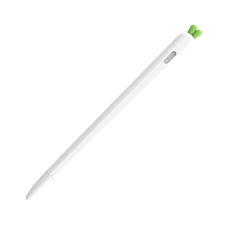 LOVE MEI For Apple Pencil 2 Carrot Shape Stylus Pen Silicone Protective Case Cover(White) - Pencil Accessories by LOVE MEI | Online Shopping UK | buy2fix