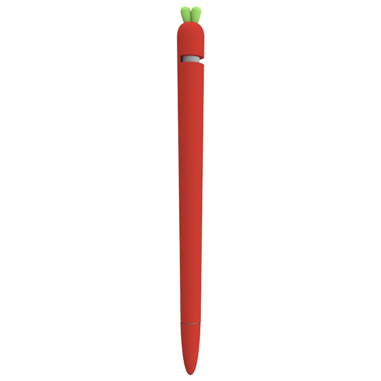 LOVE MEI For Apple Pencil 1 Carrot Shape Stylus Pen Silicone Protective Case Cover (Red) - Pencil Accessories by LOVE MEI | Online Shopping UK | buy2fix