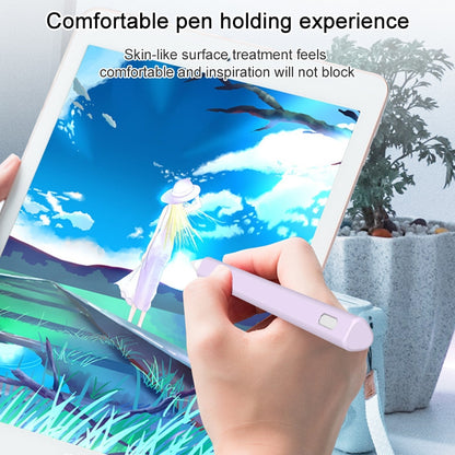 LOVE MEI For Apple Pencil 1 Triangle Shape Stylus Pen Silicone Protective Case Cover (Purple) - Pencil Accessories by LOVE MEI | Online Shopping UK | buy2fix