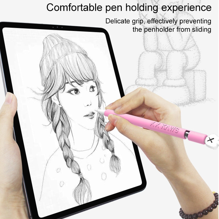 LOVE MEI For Apple Pencil 1 Middle Finger Shape Stylus Pen Silicone Protective Case Cover (Black) - Pencil Accessories by LOVE MEI | Online Shopping UK | buy2fix