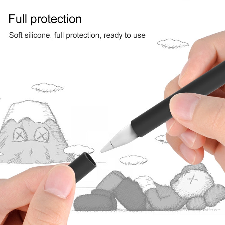 LOVE MEI For Apple Pencil 1 Middle Finger Shape Stylus Pen Silicone Protective Case Cover (Grey) - Pencil Accessories by LOVE MEI | Online Shopping UK | buy2fix