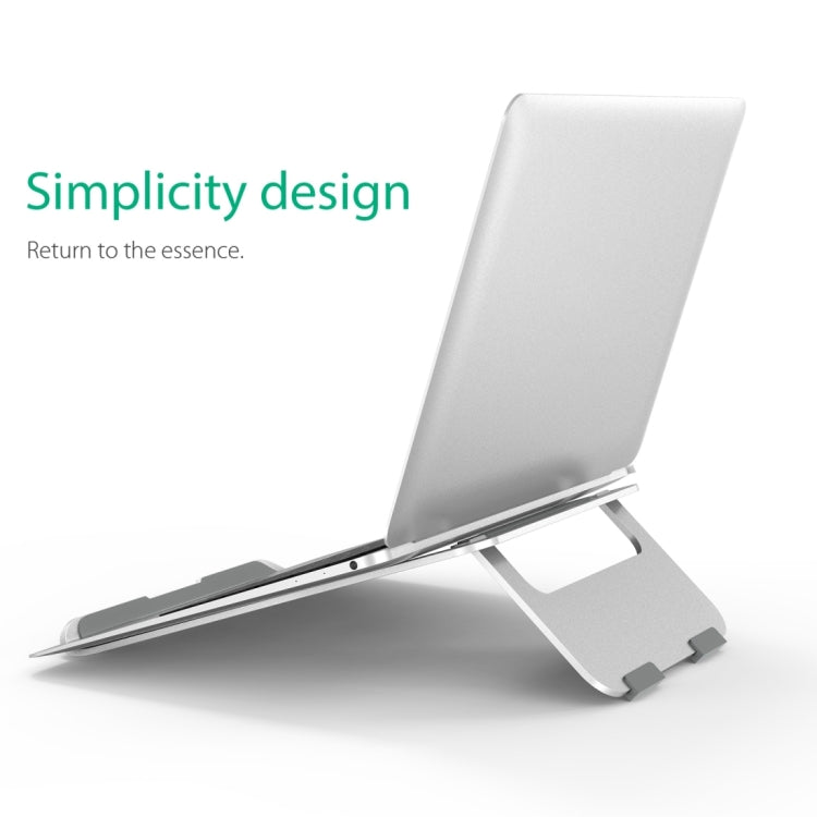 Universal Folding Aluminum Alloy Desktop Height Extender Holder Stand for Macbook, Samsung, Sony, Lenovo and other 17 inch and Below Laptops(Silver) - MacBook Holder by buy2fix | Online Shopping UK | buy2fix