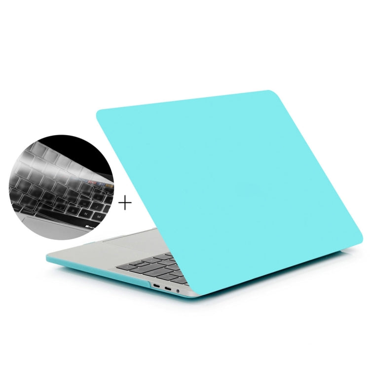 ENKAY Hat-Prince 2 in 1 Frosted Hard Shell Plastic Protective Case + Europe Version Ultra-thin TPU Keyboard Protector Cover for 2016 MacBook Pro 15.4 Inch with Touch Bar (A1707) (Blue) - MacBook Pro Cases by ENKAY | Online Shopping UK | buy2fix