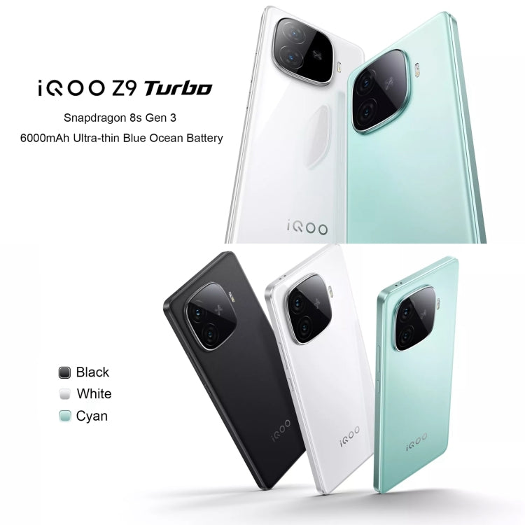 vivo iQOO Z9 Turbo, Dual Back Cameras, 16GB+256GB, Face ID Screen Fingerprint Identification, 6.78 inch Android 14.0 OriginOS 4 Snapdragon 8s Gen 3 Octa Core 3.0GHz, OTG, NFC, Network: 5G, Support Google Play (Mint Green) - vivo by vivo | Online Shopping UK | buy2fix