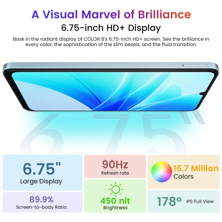 [HK Warehouse] Blackview Oscal MODERN 8, 8GB+256GB, Fingerprint Identification, 6.75 inch Android 13 Unisoc T616 Octa Core up to 2.2GHz, Network: 4G, OTG (Purple) - Blackview by Blackview | Online Shopping UK | buy2fix