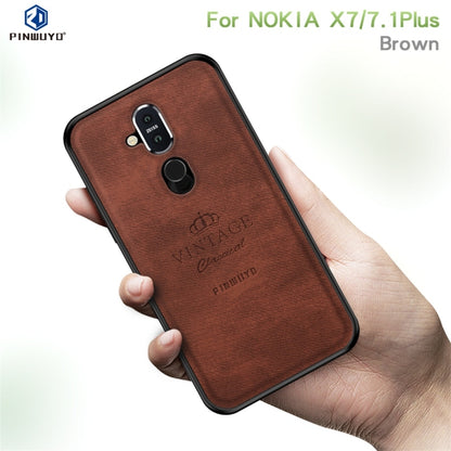 PINWUYO Shockproof Waterproof Full Coverage PC + TPU + Skin Protective Case for Nokia X7 (Brown) - Nokia Cases by PINWUYO | Online Shopping UK | buy2fix