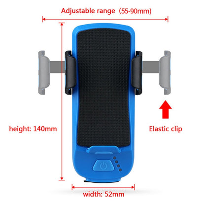 Multifunction 4  in 1 Phone Holder Bicycle Bell Cycling Lamp Flashlight(Blue) - Headlights by buy2fix | Online Shopping UK | buy2fix