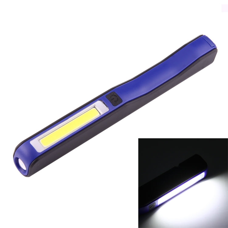 100LM High Brightness Pen Shape Work Light / Flashlight, White Light, COB LED 2-Modes with 90 Degree Rotatable Magnetic Pen Clip(Blue) - LED Flashlight by buy2fix | Online Shopping UK | buy2fix