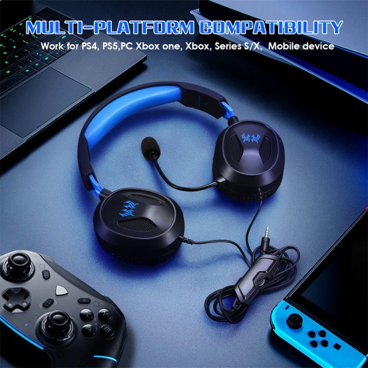 KOTION EACH G3100 Stereo Bass Gaming Headset with Omni-directional Mic,Cable Length: 1.7m(Black+Blue) - Multimedia Headset by KOTION EACH | Online Shopping UK | buy2fix