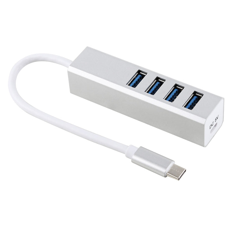 5Gbps Super Speed Self / Bus Power 4 Ports USB 3.0 to USB-C / Type-C HUB Converter (Silver) - USB HUB by buy2fix | Online Shopping UK | buy2fix