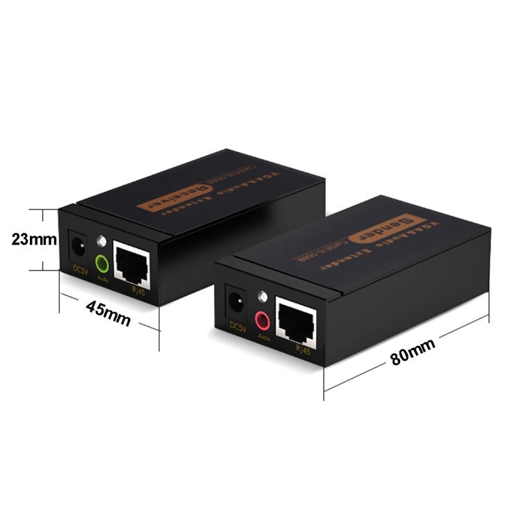 VGA & Audio Extender 1920x1440 HD 100m Cat5e / 6-568B Network Cable Sender Receiver Adapter, UK Plug - VGA Extender by buy2fix | Online Shopping UK | buy2fix