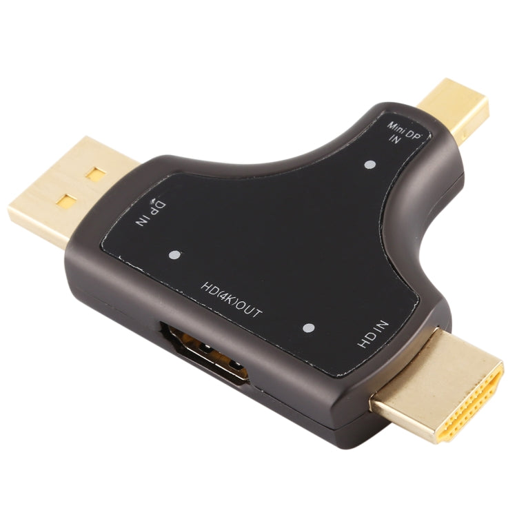 D62A DisplayPort + Mini DP + HDMI Male to HDMI Female 3 in 1 Adapter - Converter & Adapter by buy2fix | Online Shopping UK | buy2fix