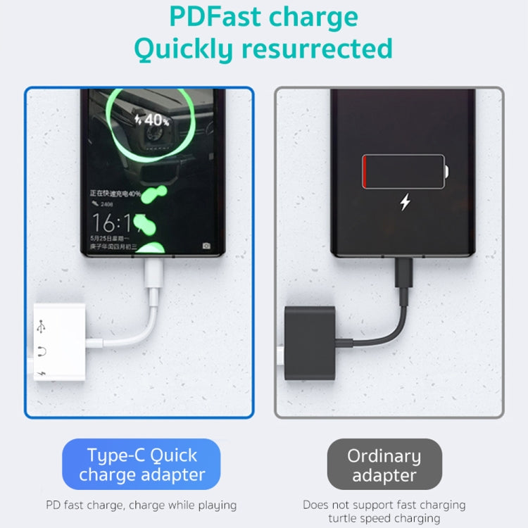 3 in 1 USB-C / Type-C Male to Type-C + USB + 3.5mm Female OTG Adapter - Converter & Adapter by buy2fix | Online Shopping UK | buy2fix