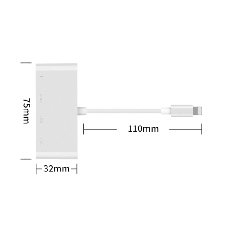 75216 4 in 1 8 Pin to HDMI + 8 Pin Charging + 2 USB Ports HD Video Converter - Converter & Adapter by buy2fix | Online Shopping UK | buy2fix