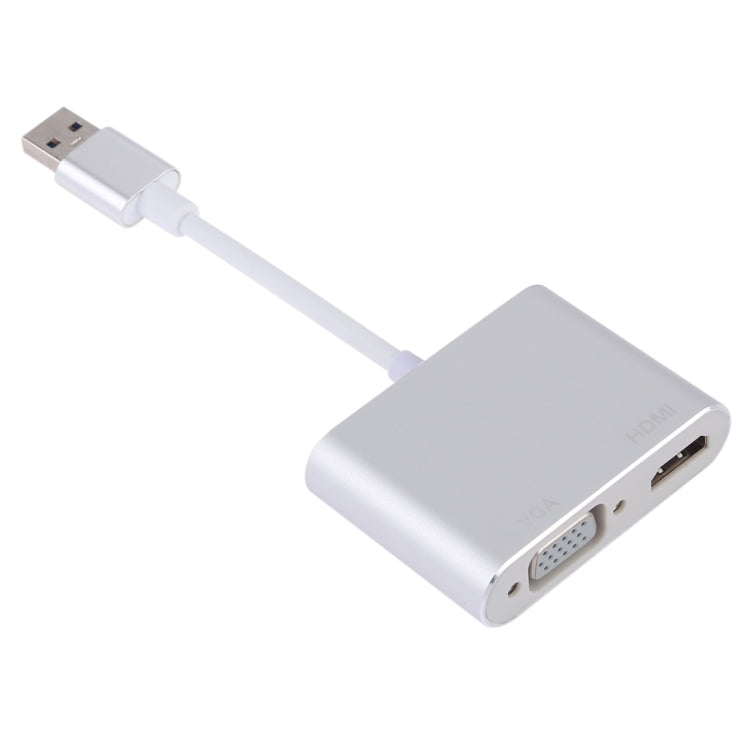 2 in 1 USB 3.0 to HDMI + VGA Adapter(Silver) - Cable & Adapters by buy2fix | Online Shopping UK | buy2fix