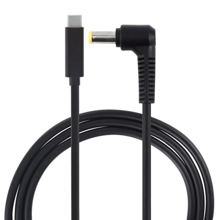 PD65W USB-C / Type-C Elbow to 5.5 x 2.5mm Laptop Power Charging Cable 1.5m (Black) - Universal Power Adapter by buy2fix | Online Shopping UK | buy2fix