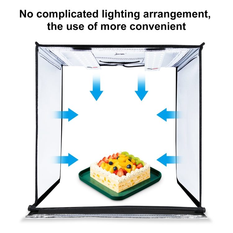 PULUZ Photo Studio Light Box Portable 60 x 60 x 60 cm Light Tent LED 5500K White Light Dimmable Mini 36W Photography Studio Tent Kit with 6 Removable Backdrops (Black Orange White Green Blue Red)(UK Plug) -  by PULUZ | Online Shopping UK | buy2fix